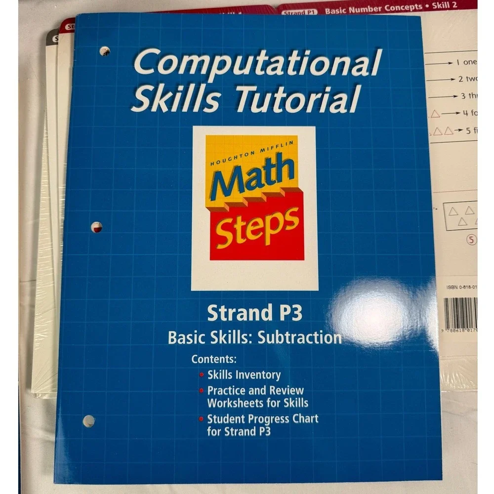 Houghton Mifflin Math Steps Computational Skills Tutorial Kit Levels 1-2 K-2 VTG
